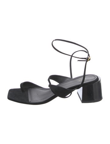 Pre-owned Neous Suede Sandals In Black
