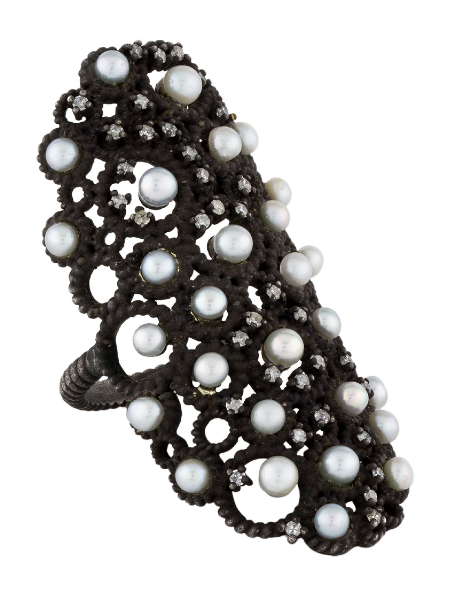 Nancy Newberg Pearl & Diamond Cocktail Ring