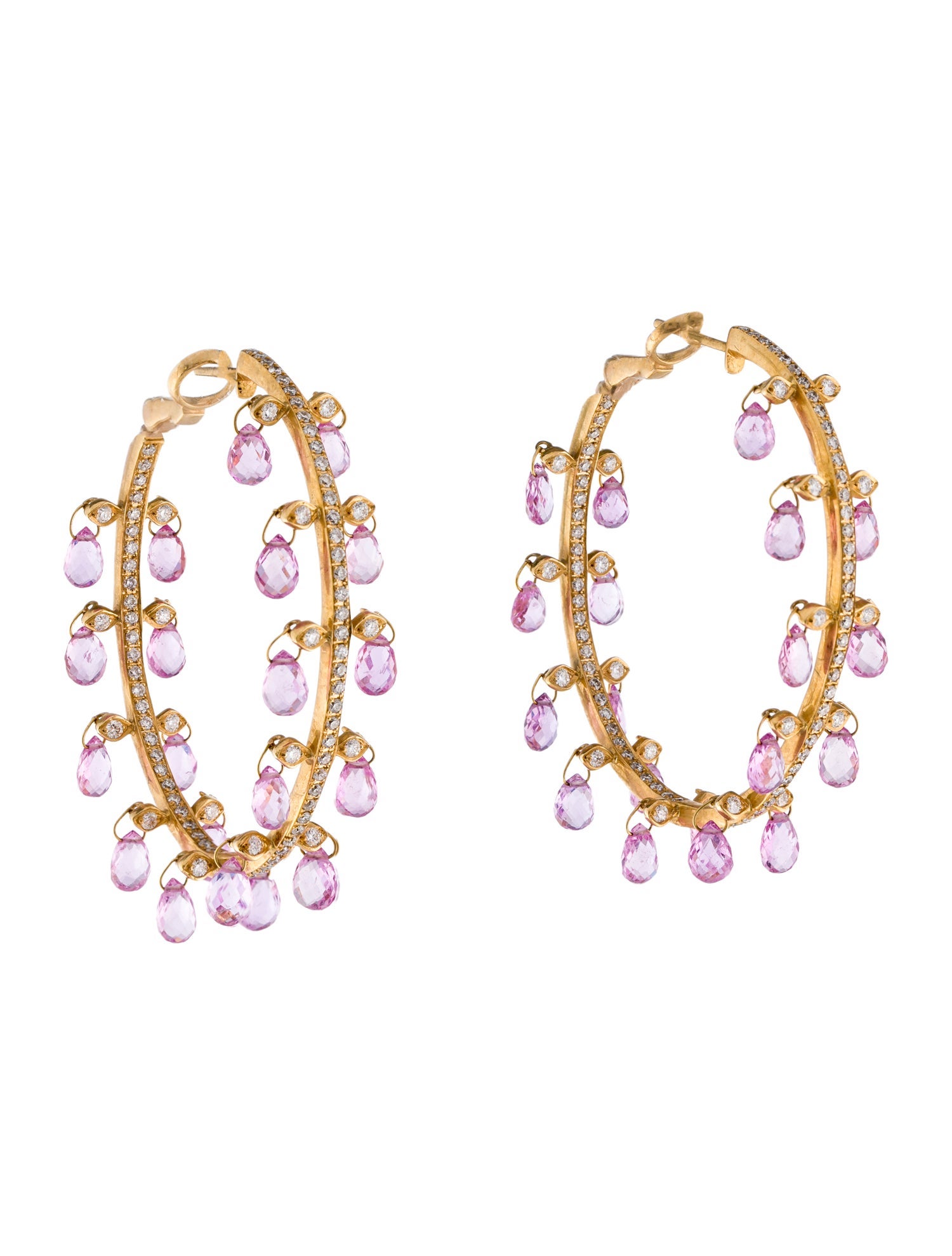 Nini 18K Sapphire & Diamond Hoop Earrings