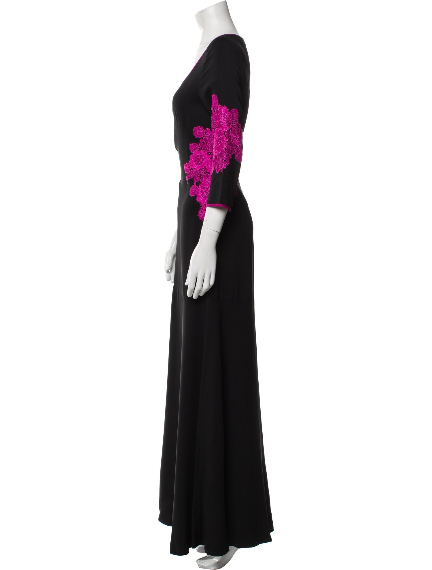 NK32 Naeem Khan Scoop Neck Long Dress