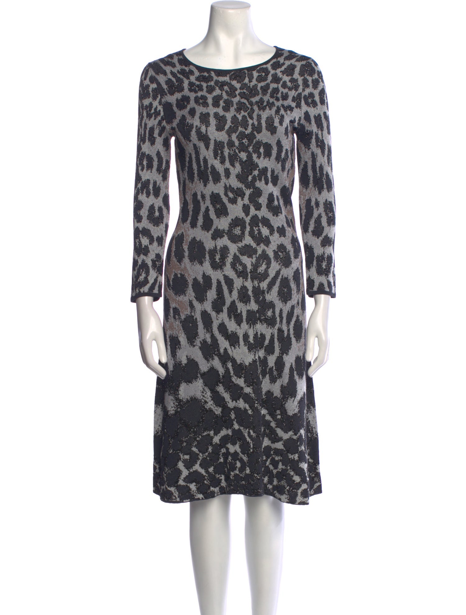 NK32 Naeem Khan Animal Print Midi Length Dress