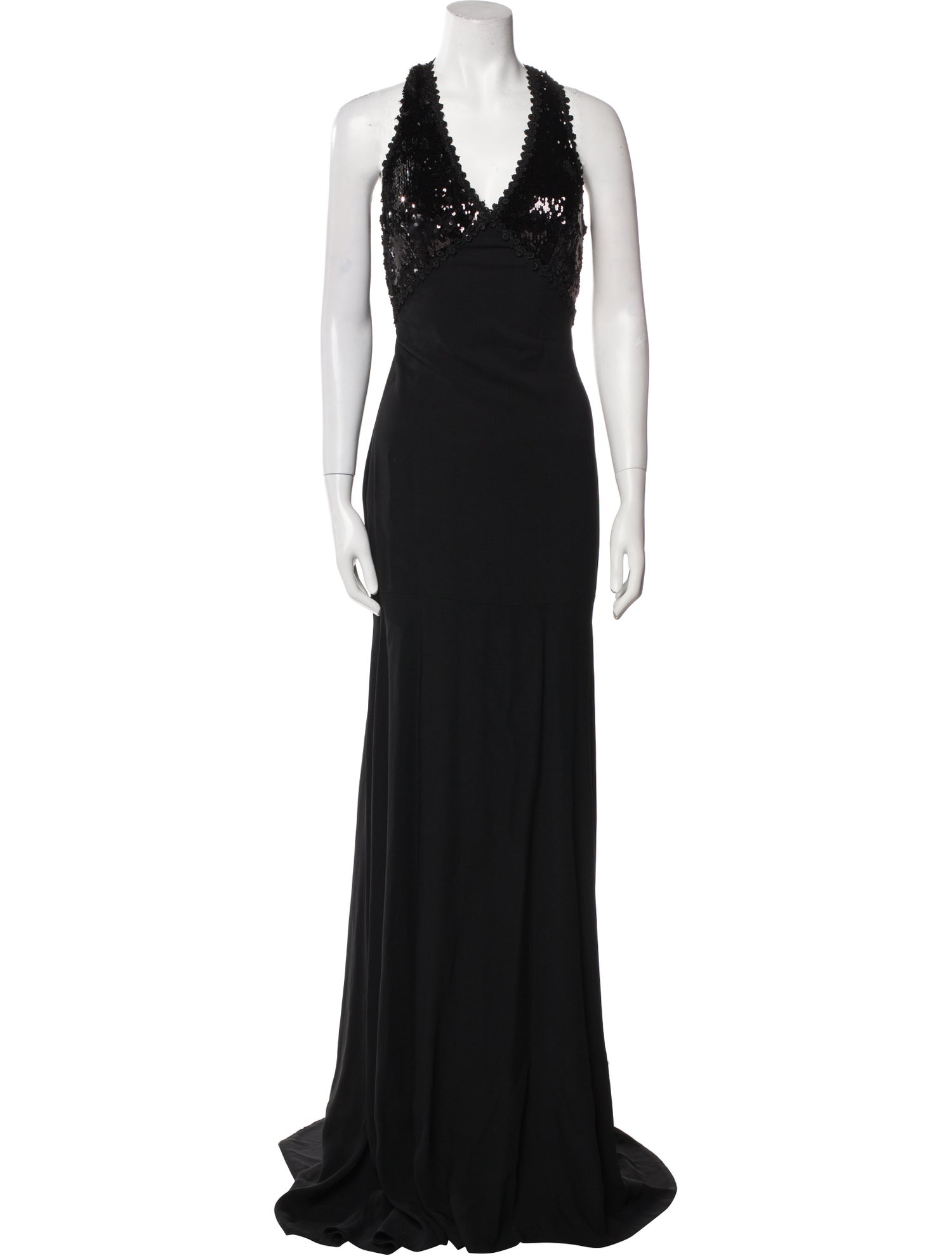 NK32 Naeem Khan V-Neck Long Dress w/ Tags