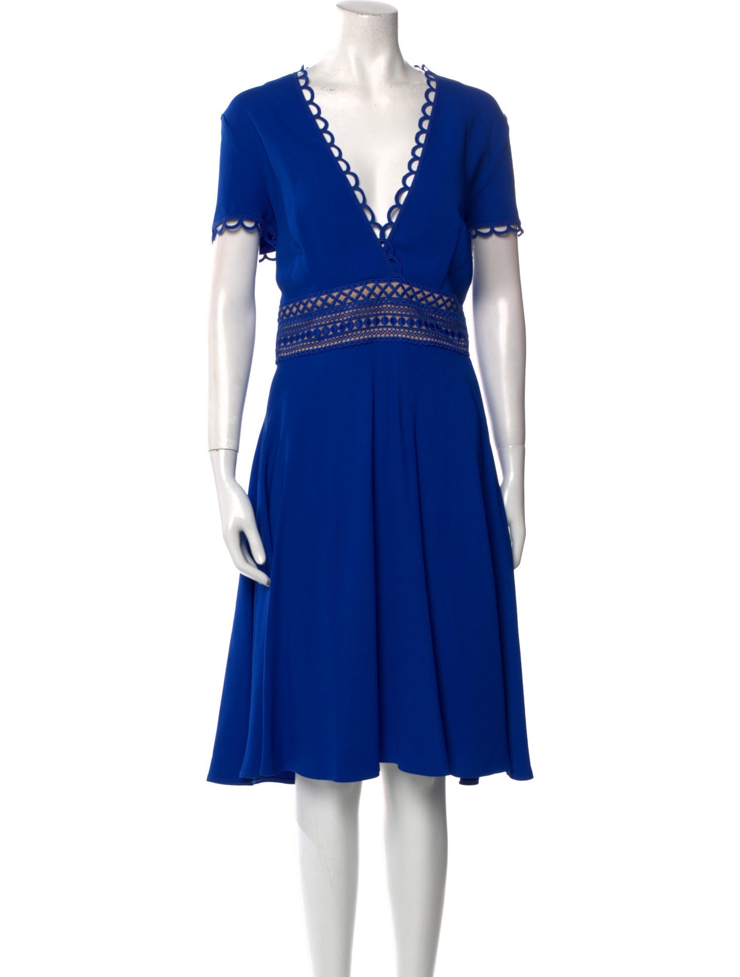 NK32 Naeem Khan V-Neck Midi Length Dress w/ Tags