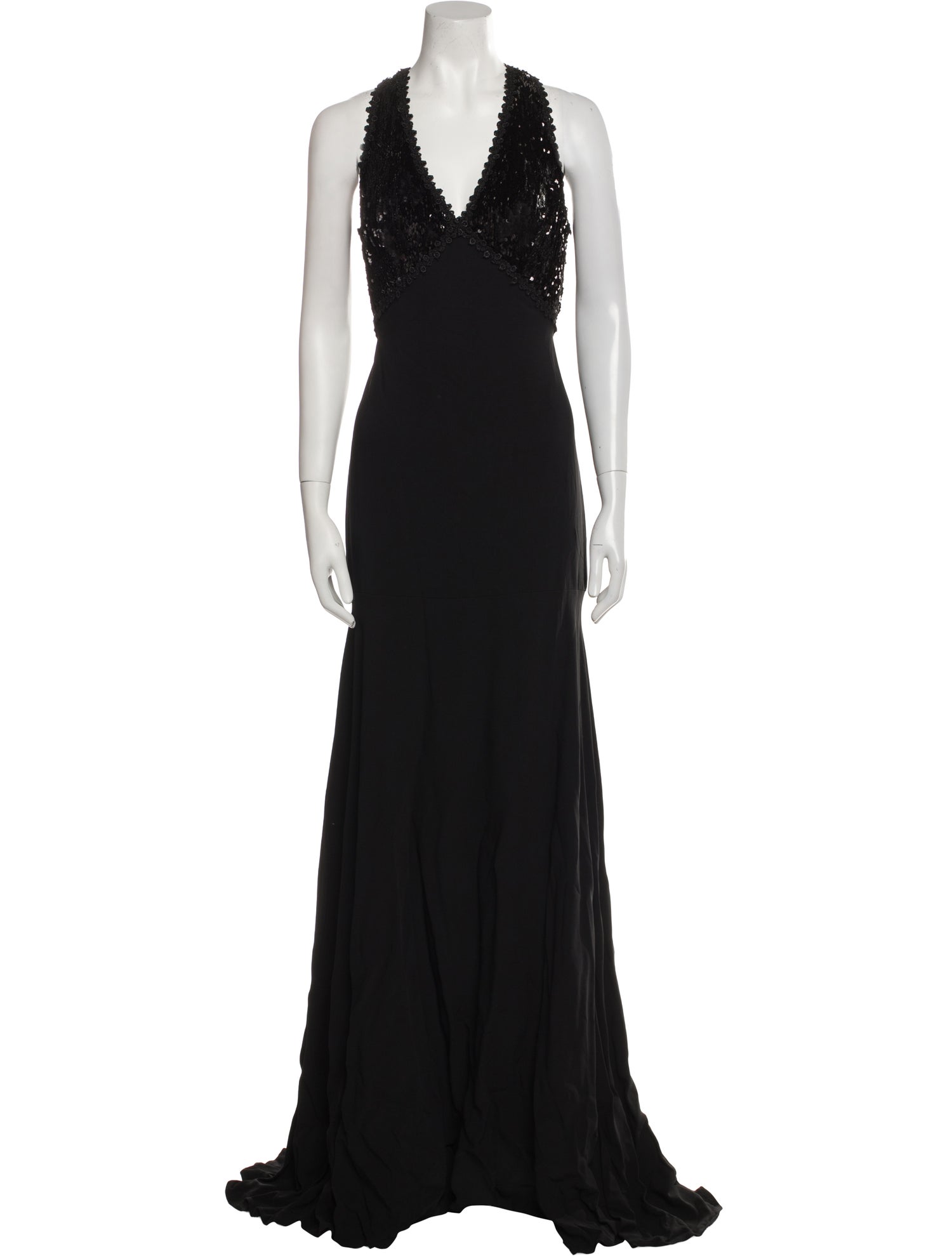 NK32 Naeem Khan V-Neck Long Dress