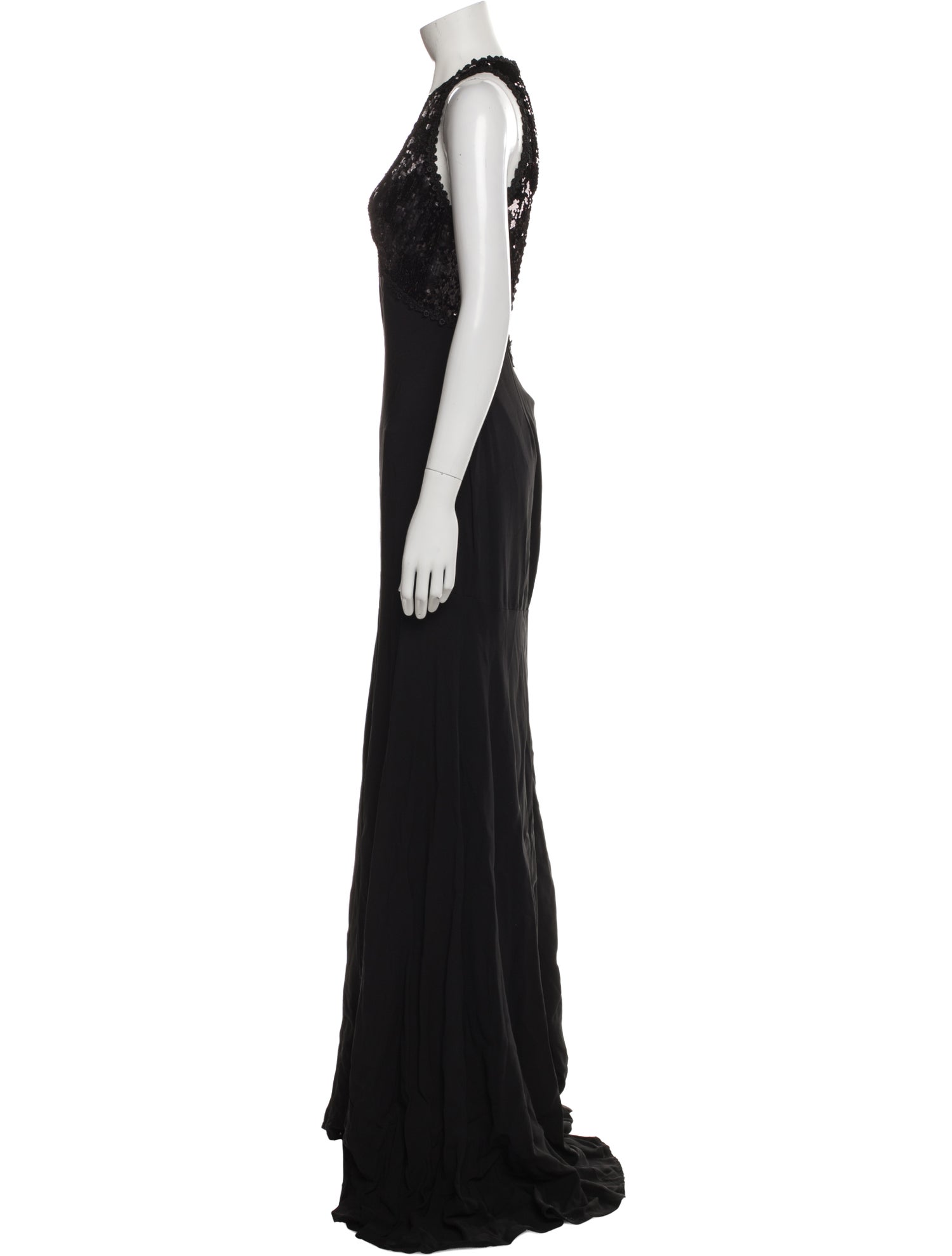 NK32 Naeem Khan V-Neck Long Dress