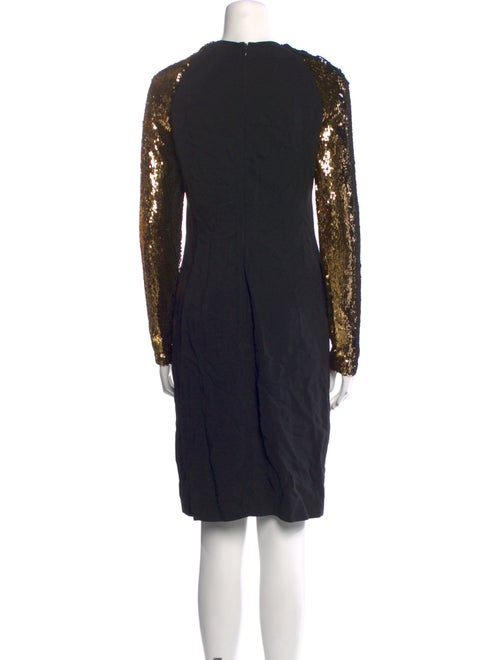 NK32 Naeem Khan Square Neckline Knee-Length Dress