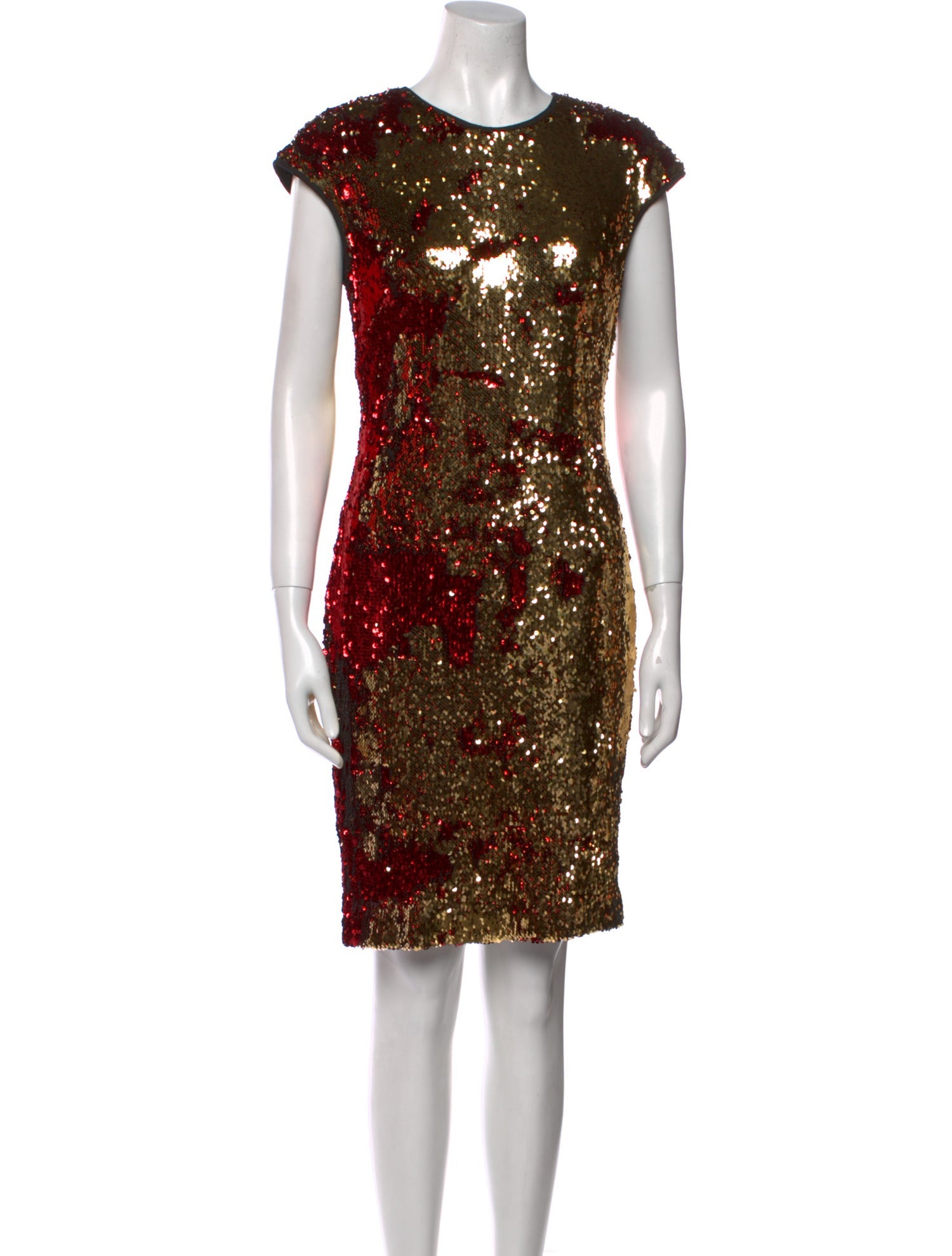 NK32 Naeem Khan Crew Neck Knee-Length Dress