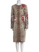 NK32 Naeem Khan Animal Print Midi Length Dress