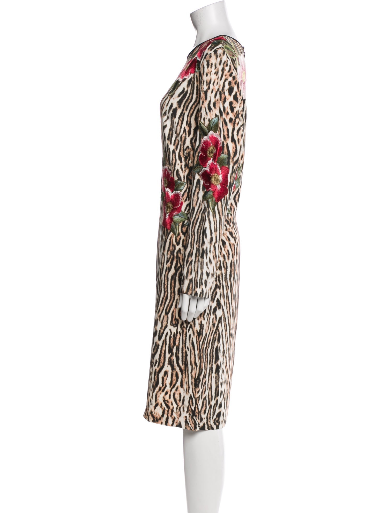 NK32 Naeem Khan Animal Print Midi Length Dress