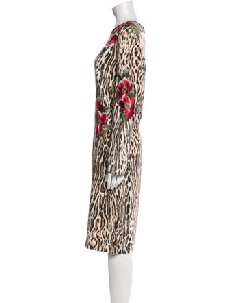 NK32 Naeem Khan Animal Print Midi Length Dress