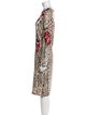 NK32 Naeem Khan Animal Print Midi Length Dress