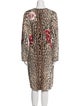 NK32 Naeem Khan Animal Print Midi Length Dress