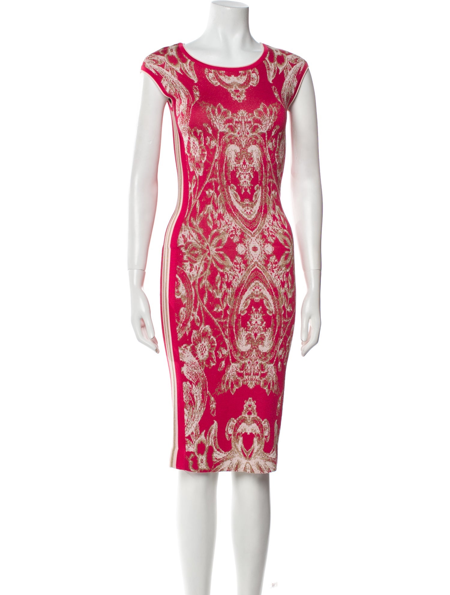 NK32 Naeem Khan Printed Midi Length Dress w/ Tags