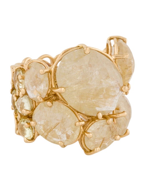 Nanis 18K Rutilated Quartz & Citrine Band RIng