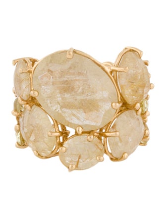 Nanis 18K Rutilated Quartz & Citrine Band RIng