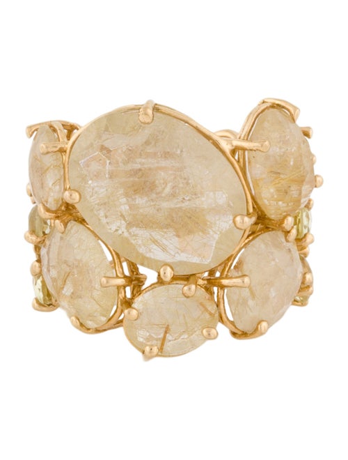 Nanis 18K Rutilated Quartz & Citrine Band RIng