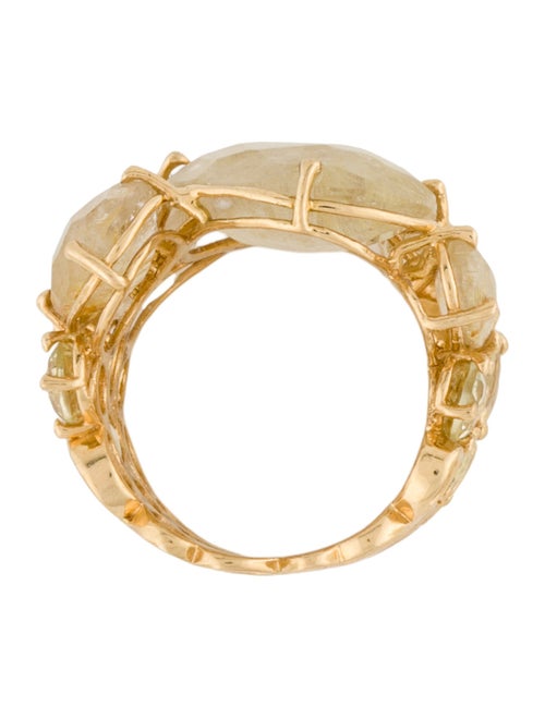 Nanis 18K Rutilated Quartz & Citrine Band RIng
