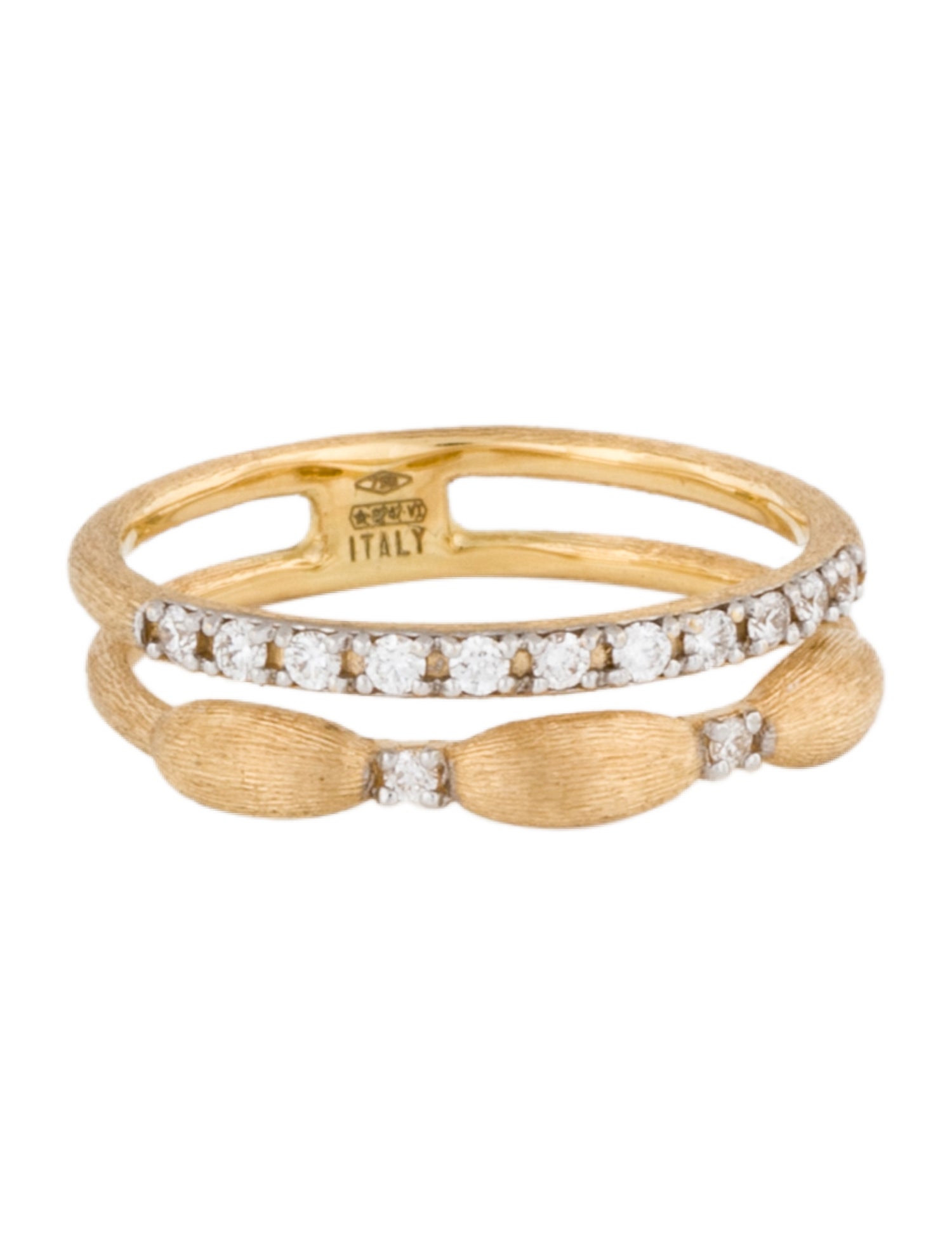 Nanis 18K Diamond Elite Irregular Double Band Ring