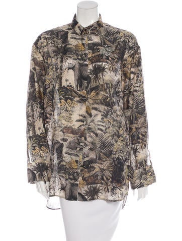 No. 21 Embellished Elephant Print Top