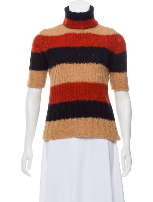 Nº 21 Striped Turtleneck Sweater Black