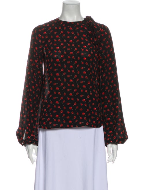 Nº 21 Silk Floral Print Blouse Black