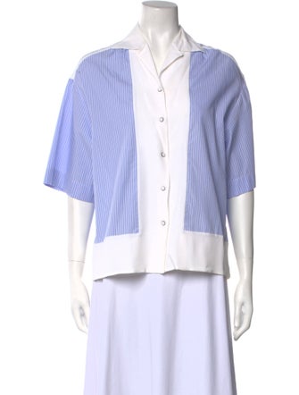 Nº 21 Colorblock Pattern Three-Quarter Sleeve Button-Up Top