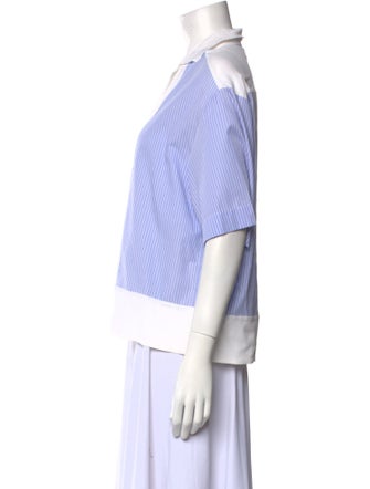 Nº 21 Colorblock Pattern Three-Quarter Sleeve Button-Up Top