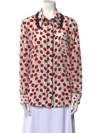 Nº 21 Silk Printed Button-Up Top