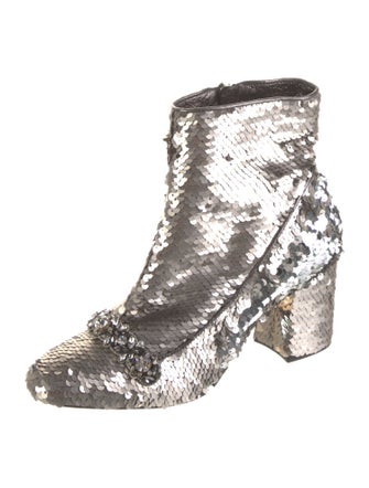Nº 21 Sequins Crystal Embellishments Combat Boots