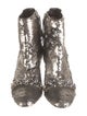Nº 21 Sequins Crystal Embellishments Combat Boots