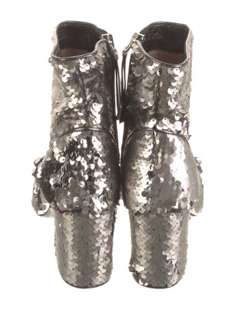 Nº 21 Sequins Crystal Embellishments Combat Boots