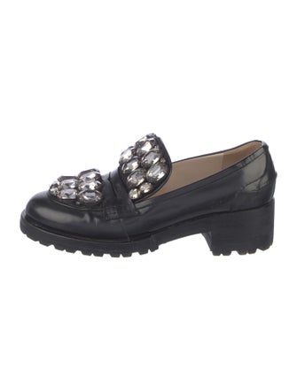 Nº 21 Leather Crystal Embellishments Loafers