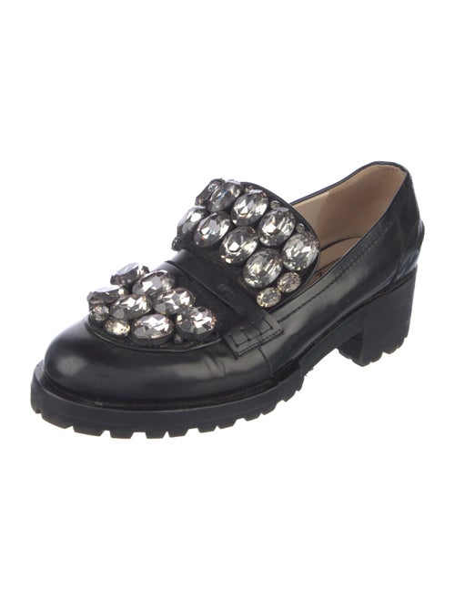 Nº 21 Leather Crystal Embellishments Loafers