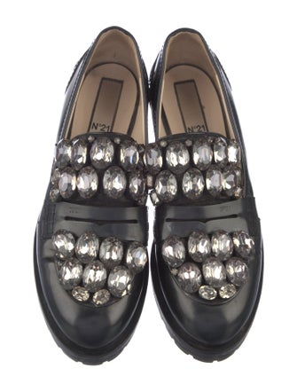 Nº 21 Leather Crystal Embellishments Loafers