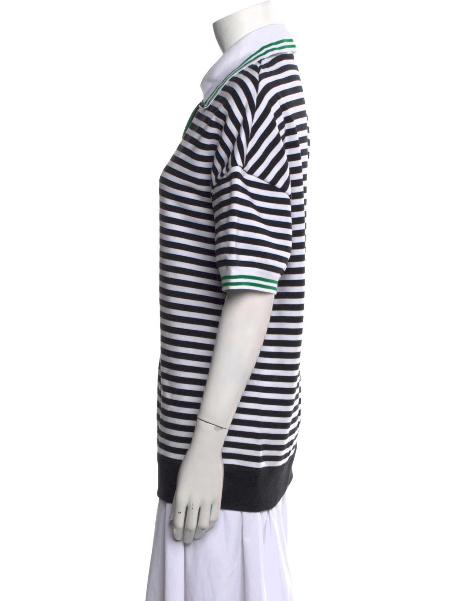 Nº 21 Striped Three-Quarter Sleeve Polo