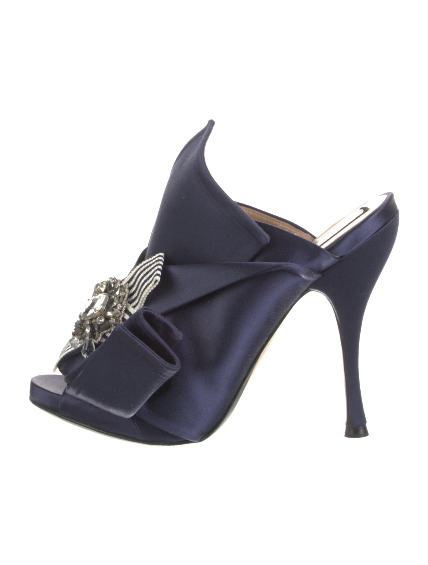 Nº 21 Satin Crystal Embellishments Slides