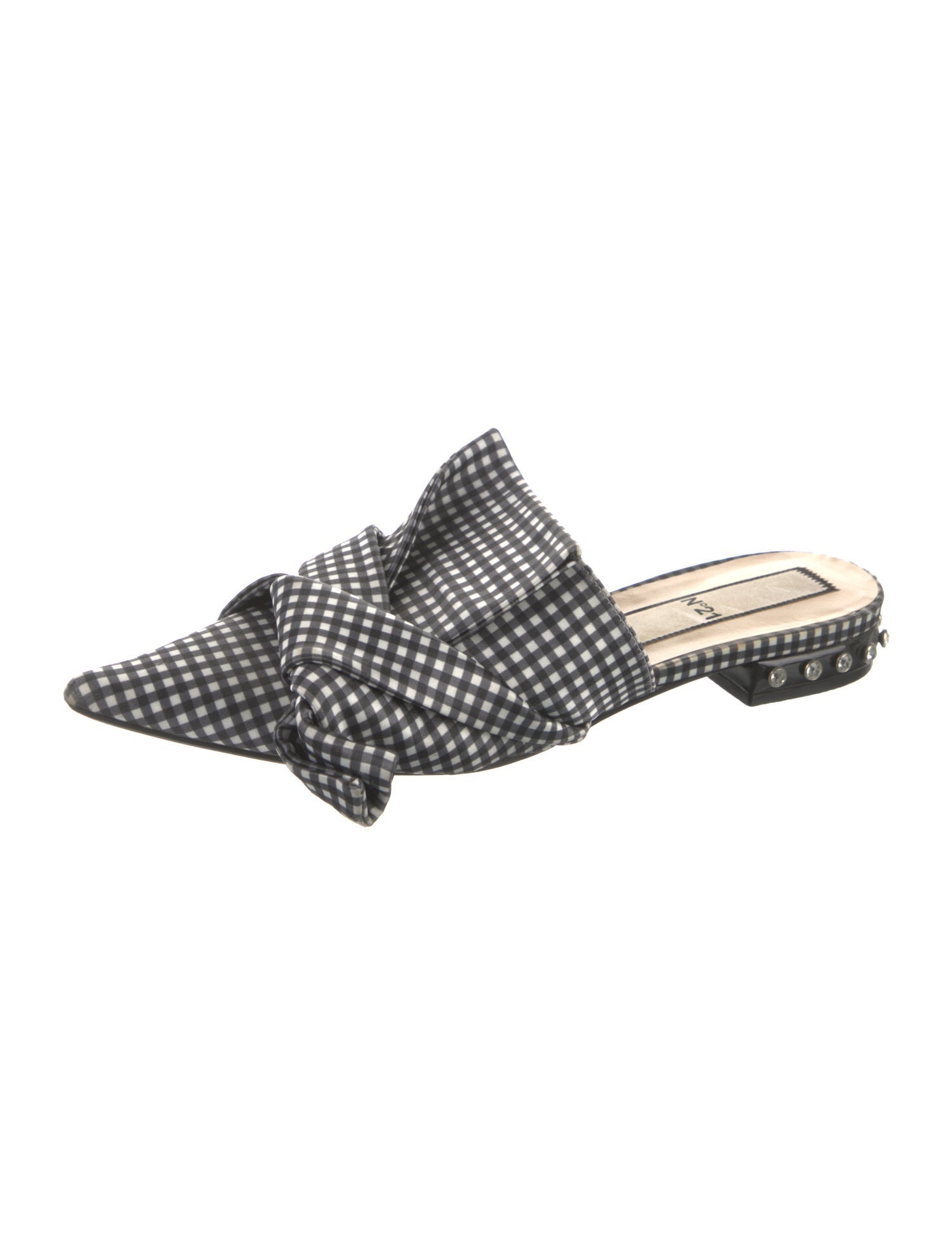Nº 21 Plaid Print Crystal Embellishments Mules