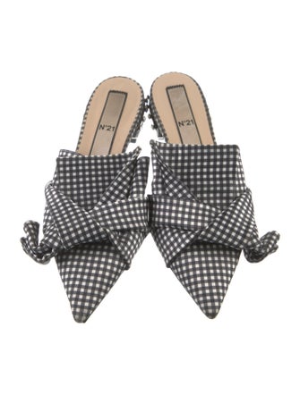 Nº 21 Plaid Print Crystal Embellishments Mules