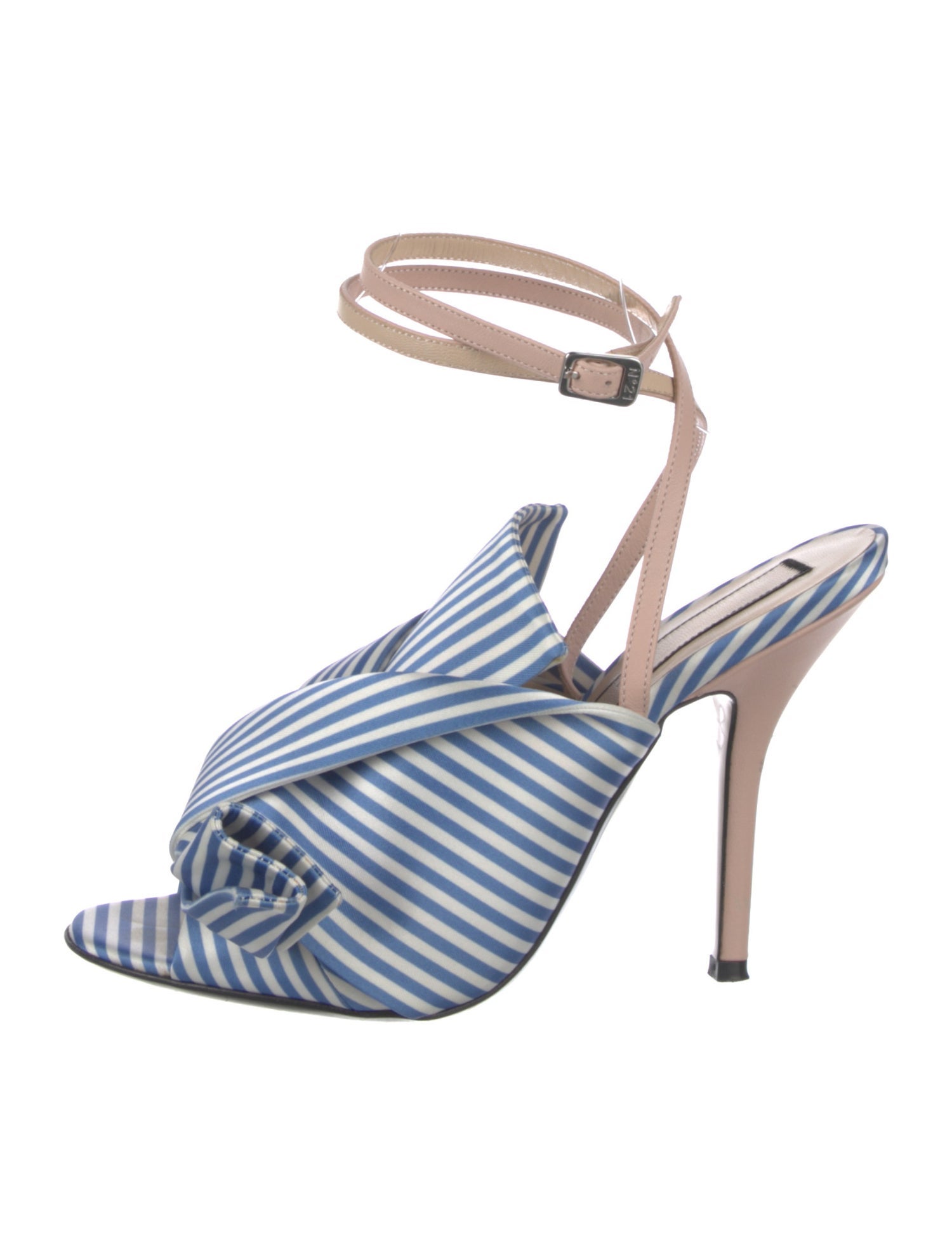Nº 21 Satin Striped Slingback Sandals
