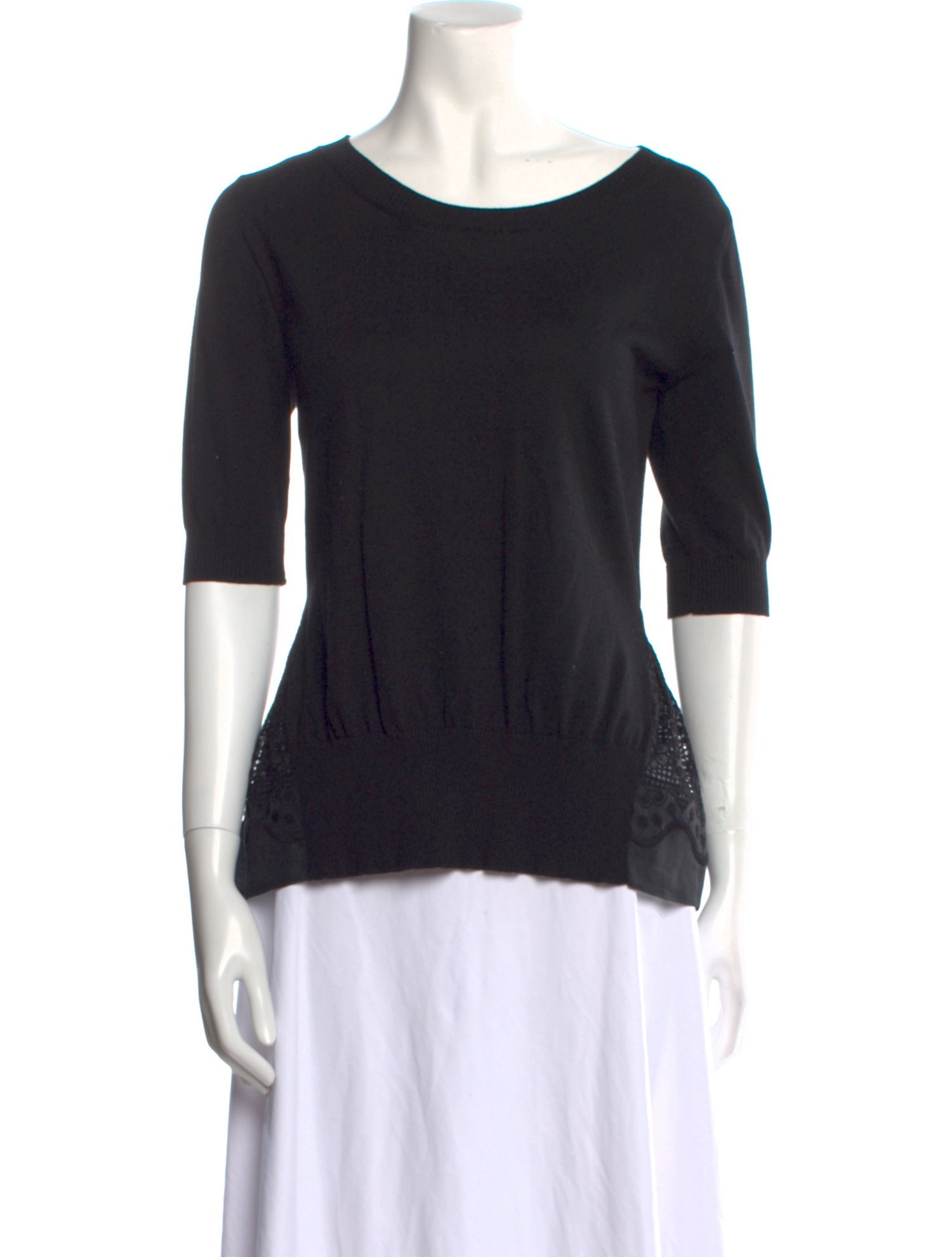 Nº 21 Scoop Neck Three-Quarter Sleeve T-Shirt