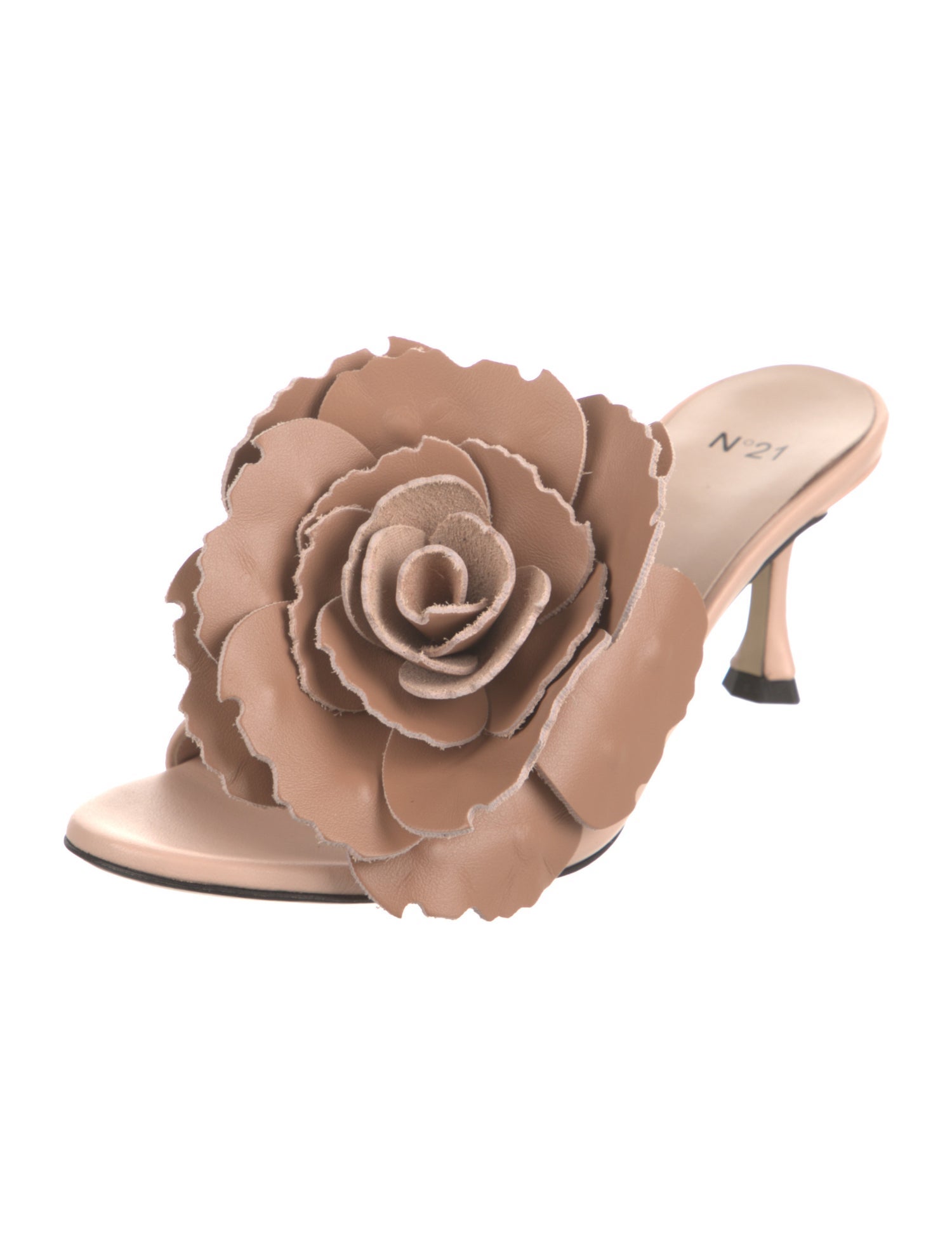 Nº 21 Leather Floral Print Slides w/ Tags