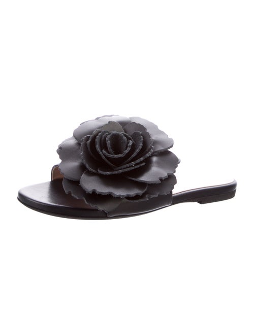 Nº 21 Leather Floral Print Slides