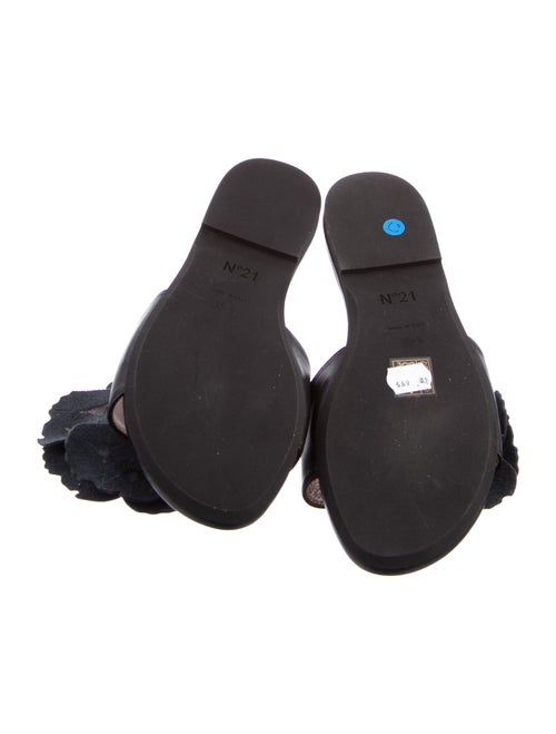 Nº 21 Leather Floral Print Slides