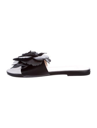 Nº 21 Leather Ruffle Embellishment Slides