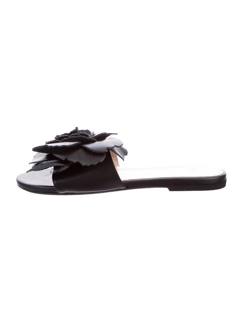 Nº 21 Leather Ruffle Embellishment Slides