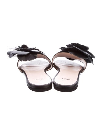 Nº 21 Leather Ruffle Embellishment Slides