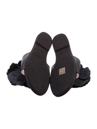 Nº 21 Leather Ruffle Embellishment Slides