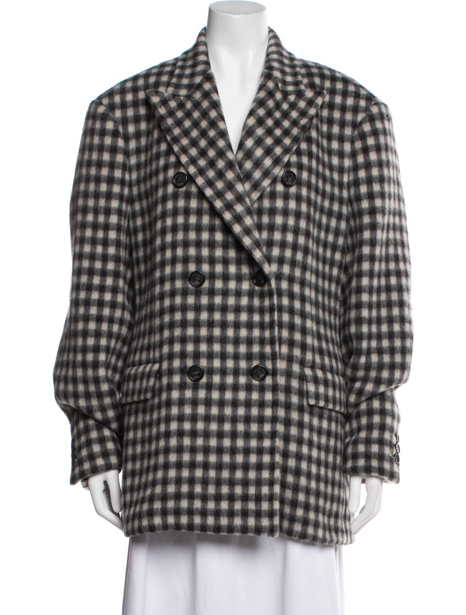 Nº 21 Plaid Print Peacoat