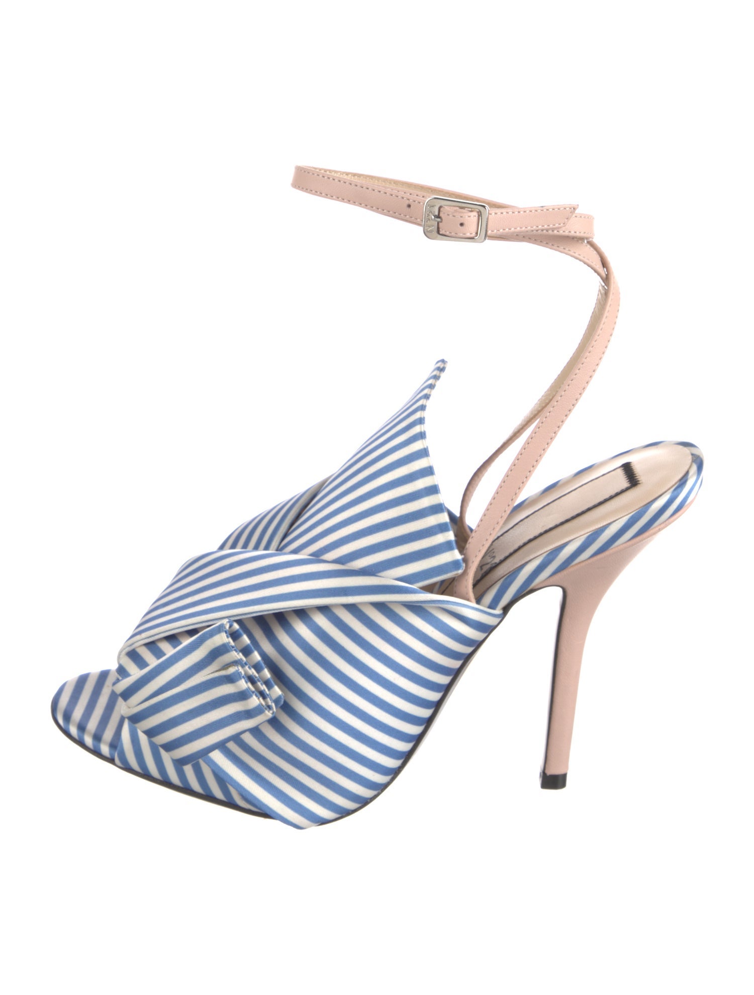 Nº 21 Striped Leather Trim Embellishment Slingback Pumps