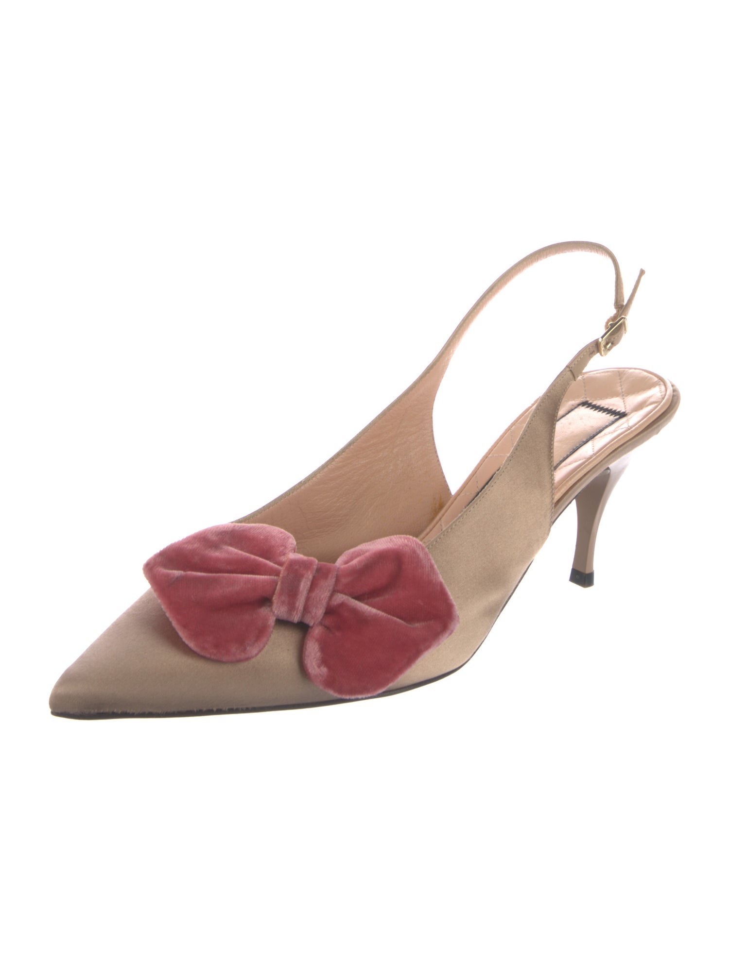 Nº 21 Satin Bow Accents Slingback Pumps